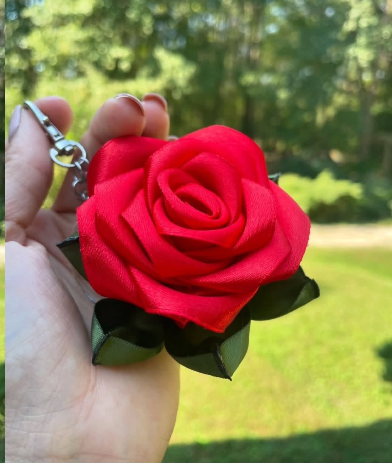 Llavero de rosa eterna